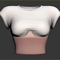 White Short Sleeve T Shirt And Pink Waist Trainer For Casual Daily Wear
