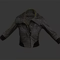 Stylish Gray Jacket With Stand Collar Zipper Closure And Modern Design 3d model