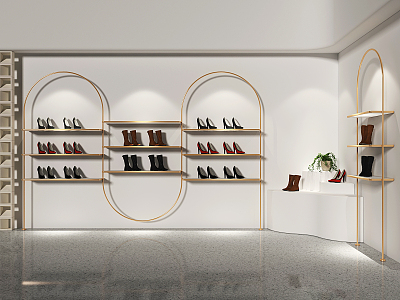 Modern Shoe Store Shoe Rack 3d model