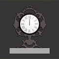 Ornate Dark Wood Mantel Clock With Roman Numerals And Pedestal Base