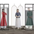 Modern partition glass screen partition 3d model