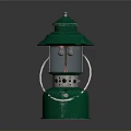 Green Metal Lantern With White Handle And Classic Design For Decorative Use