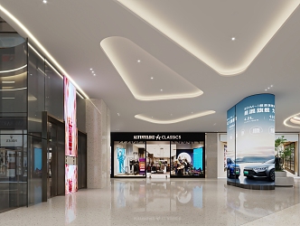 Elevator hall of shopping mall 3d model