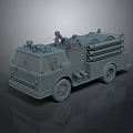 Detailed Fire Truck Model With Rescue Equipment And Pipes For Emergency Use
