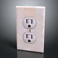 White Electrical Outlet Panel With Two Power Outlets For Home Use Design 3d model