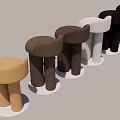 Modern Sleek Bar Stools In Various Colors For Kitchen Counter Seating 3d model