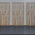 Three Wooden Swing Doors With Natural Branch Design For Home Decor