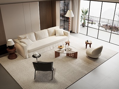 Modern sofa coffee table combination model