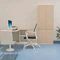 Hospital Clinic Interior With Desks Computers Chairs And Examination Bed