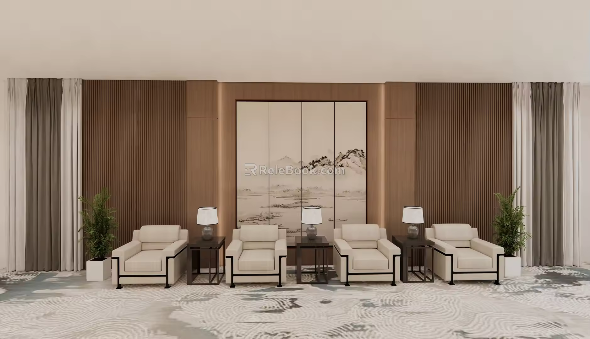 Modern Reception Room Leisure Reception Sofa Reception Hall Furniture Leisure Reception Office Reception Space Office Furniture 3d model