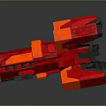 Red Sci Fi Style Futuristic Fighter Jet With Unique Wings