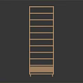 Wooden Display Shelf With Multiple Tiers Bottom Drawer And Modern Design