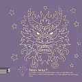 Chinese Style Neon Lamp Combination With Decorative Dragon Head Shape And Stars