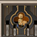 Elegant Luxury Jewelry Store Interior With Gold Frame Display And Precious Gemstone Ornaments