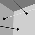 Modern Ceiling Light Fixtures With Black Brackets And White Tubes In Corner