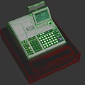 Modern Cash Register With Built In Screen Numeric Keypad And Receipt Printer On Black Base
