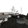 Modern sofa coffee table combination 3d model