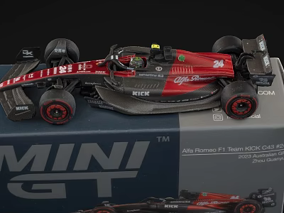 Alfa Romeo F1 Team 2023 Car Mini GT Scaled Model Red Black Livery Details 3d model