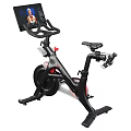 Modern Stationary Bike with Digital Display Ergonomic Seat Black Frame Red Accents for Home Gym