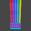 Vibrant Colorful Wavy Lines With Rainbow Hues On Black Background