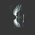 Elegant Bow and Arrow Weapon Decorated with White Feathers and Golden Accents
