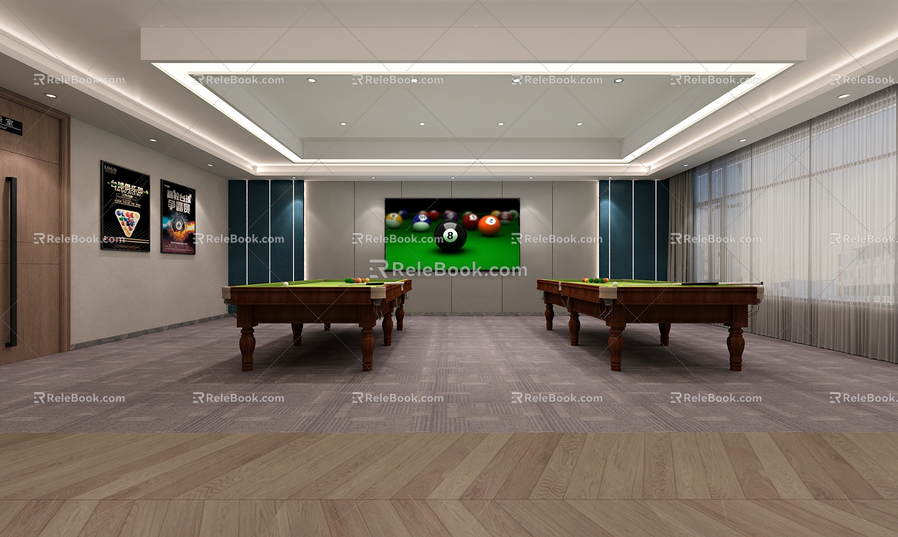 Style Billiard Hall 3d model