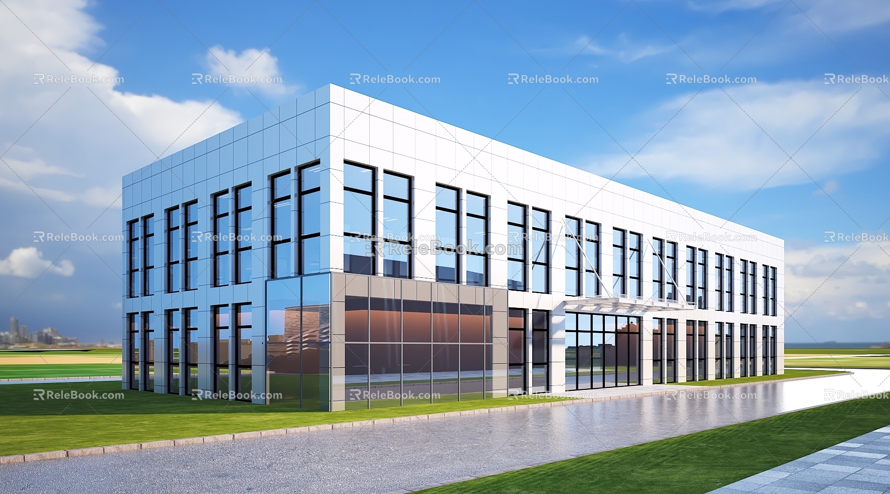 Office Building Factory Building Construction Factory Commercial Building Industrial Park Industrial Park Warehouse Truck Production Workshop Machinery Factory Hedge Service Center 3d model