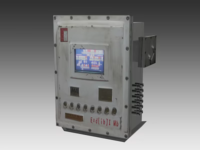 Explosion Proof Industrial Control Panel With Digital Display Screen Buttons And Indicators 3d model