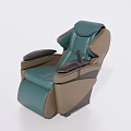 Modern Green and Brown Leather Massage Chair with Ergonomic Backrest and Armrests