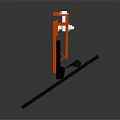 Orange Long Strip Component With Square Structures And White Parts On Black Platform