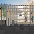 Modern Traffic Signage With Parking Symbol Leaf Design And Grid Fence