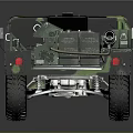 Military Off Road Vehicle with Camouflage Paint Open Top and Large Tires