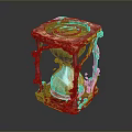 Ornate Decorative Hourglass With Golden Vine Frame And Red Berry Accents Glass Sand Timer