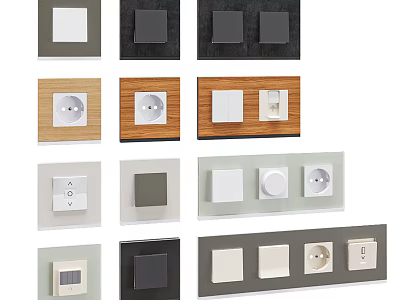 Modern Switch Panels with Various Designs Colors and Materials for Home Use 3d model
