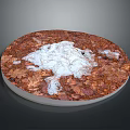 Circular Terrain Surface Covered With Fallen Leaves And White Snow 3d model