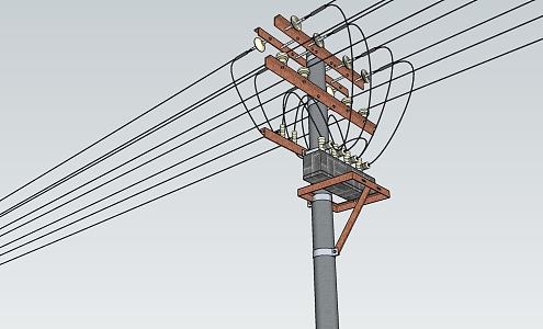 modern telegraph pole 3d model