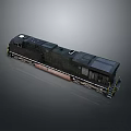 Vintage Black Diesel Train Locomotive 3D Model With Metal Railings And Steps