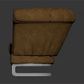 Brown Leather Tufted Armchair With Wide Arms And Metal Casters