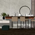 Modern Bar Chair Combination Bar Chair Dressing Table Ornaments Combination 3d model