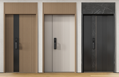 Modern security door entry security door 3d model