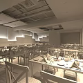 Modern Restaurant Interior With Wooden Tables Chairs And Ceiling Lighting Design