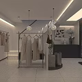 Bright Modern Minimalist Clothing Store Interior With Neat Garment And Fashion Accessory Displays
