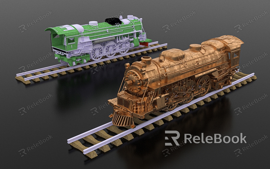 Train locomotive steaming car motor vehicle retro train transport rail toy ornaments decoration industrial style artwork props scene game model