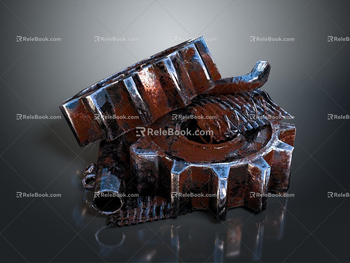 gear large gear small gear cast iron gear internal gear external gear bevel gear 3d model