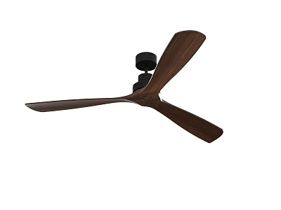 Modern Home Ceiling Fan Featuring Wooden Blades And Black Base Design 3d model