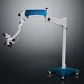 White And Blue Levenhuk Laboratory Microscope With Flexible Arm And Mobile Base 3d model