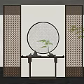 New Chinese style porch partition lattice partition 3d model