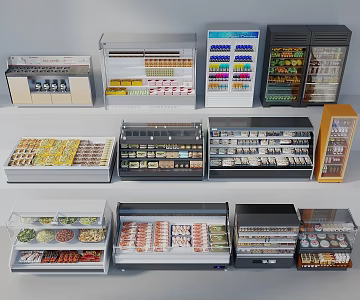 Fresh-keeping Cabinet Hot Pot Shop Fresh-keeping Cabinet Supermarket Fresh-keeping Cabinet Cold Drink Cabinet Hot Pot Shop Supplies 3d model