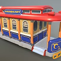 Colorful Cartoon Style Bus With Mario Kart Theme