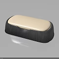 Modern Bathroom Soap Dish With Brushed Metal Base And White Smooth Top